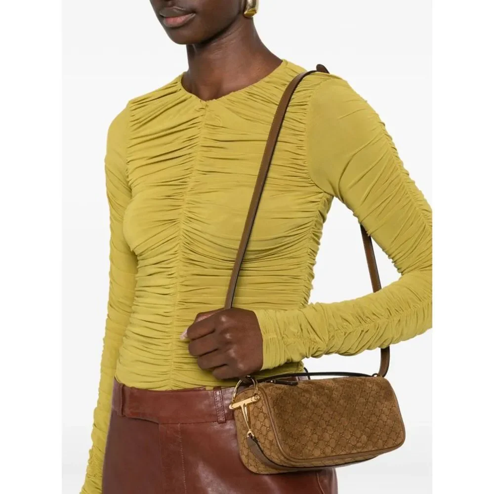 Gucci Brown GG Suede Crossbody Clutch - Picture 2 of 5